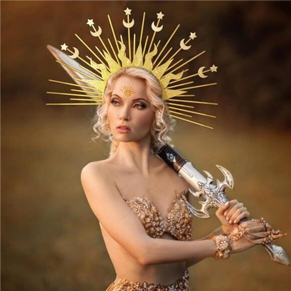 Madonna Halo Tiara Headband | Virgin Mary, Stars, Moon, Halloween Custom - Picture 3 of 6